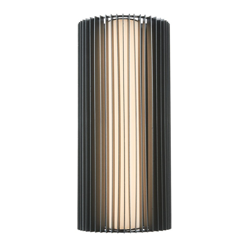 Abra Lighting Lava 1 Light 16" Ribbed Wall Fixture, Black