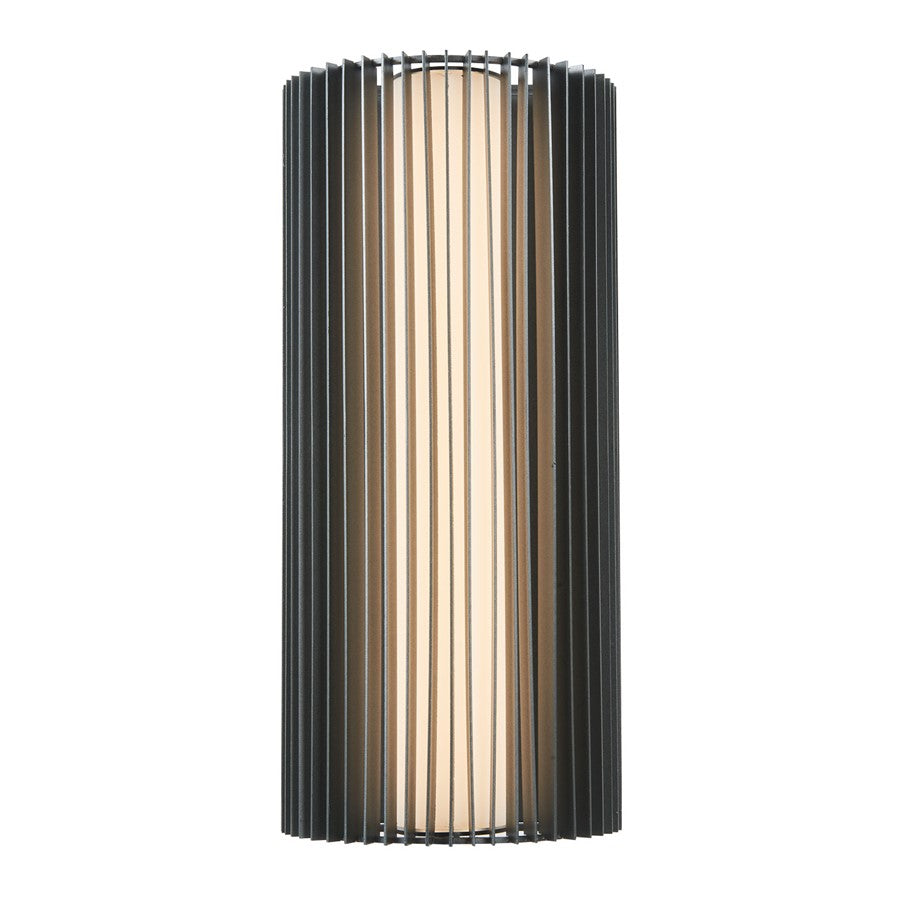 Abra Lighting Lava 1 Light 16" Ribbed Wall Fixture, Black