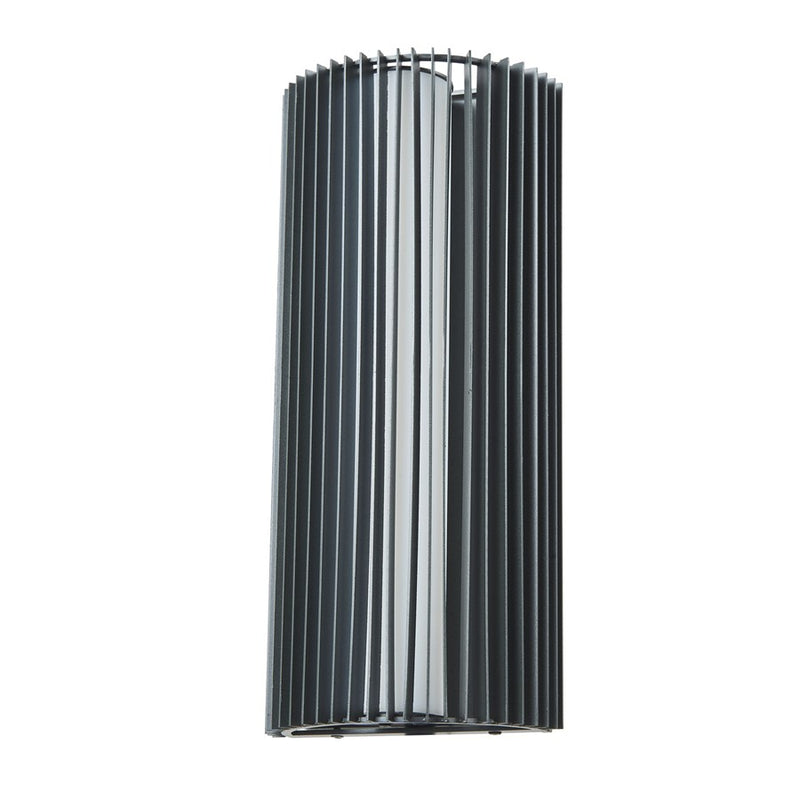 Abra Lighting Lava 1 Light 16" Ribbed Wall Fixture, Black