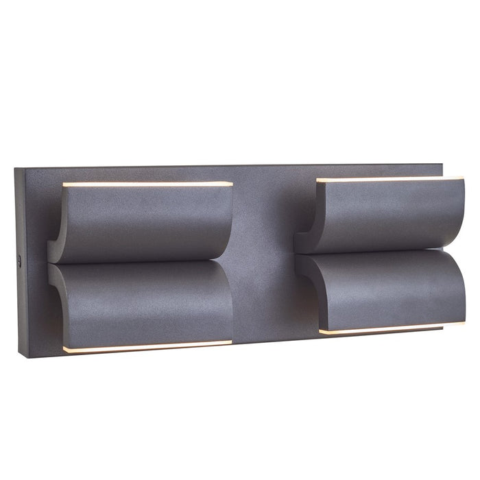 Abra Lighting Willow 4 Light Curved Aluminum Wall Light, Black