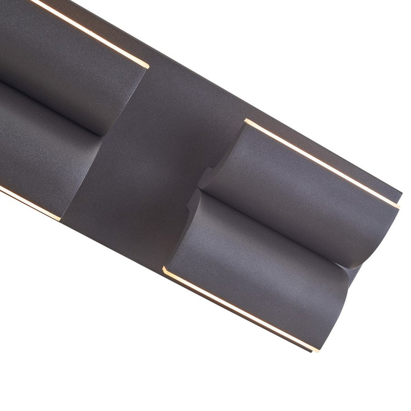 Abra Lighting Willow 4 Light Curved Aluminum Wall Light, Black