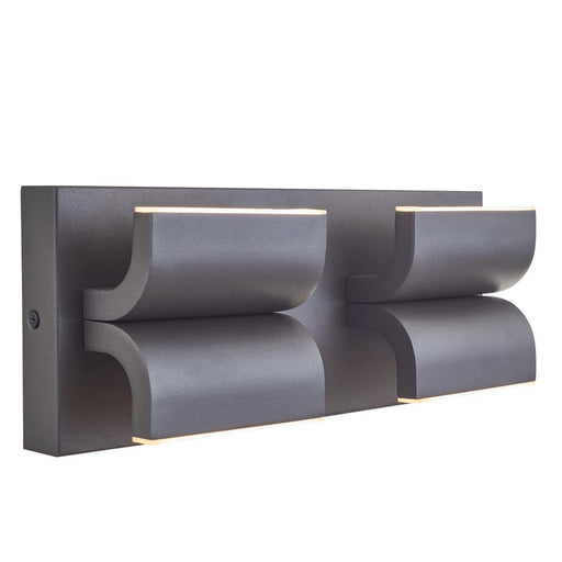 Abra Lighting Willow 4 Light Curved Aluminum Wall Light, Black