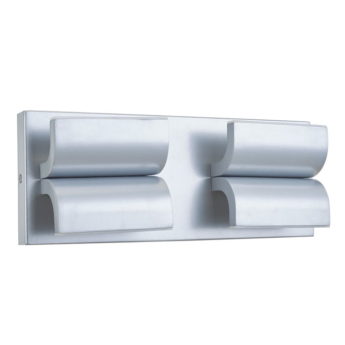 Abra Lighting Willow 4 Light Curved Aluminum Wall Light, Silica