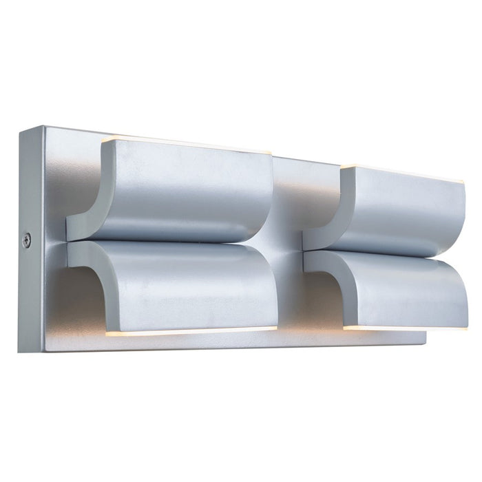 Abra Lighting Willow 4 Light Curved Aluminum Wall Light, Silica