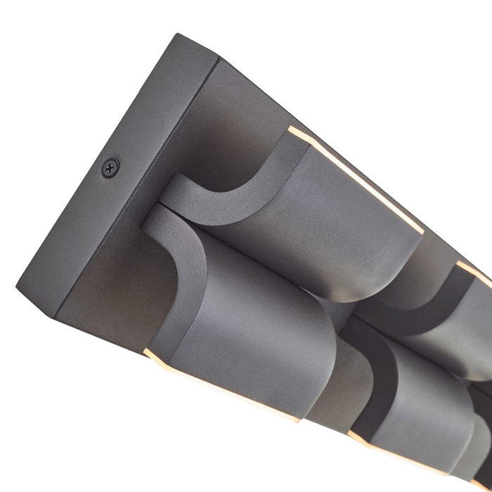 Abra Lighting Willow 6 Light Curved Aluminum Wall Light, Black