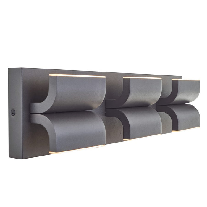 Abra Lighting Willow 6 Light Curved Aluminum Wall Light, Black