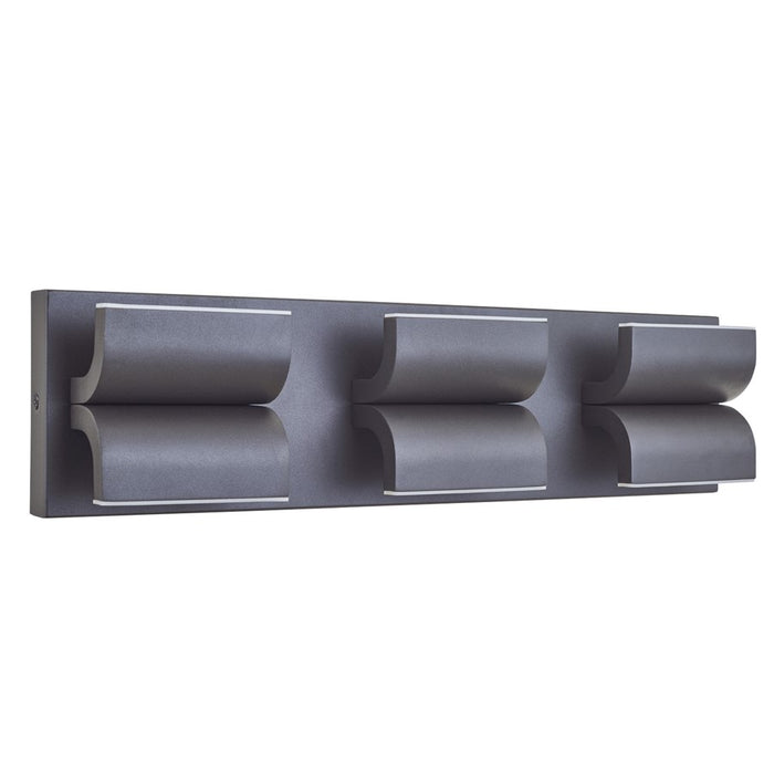 Abra Lighting Willow 6 Light Curved Aluminum Wall Light, Black