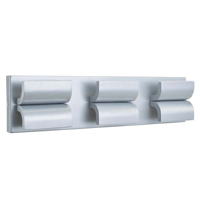 Abra Lighting Willow 6 Light Curved Aluminum Wall Light, Silica