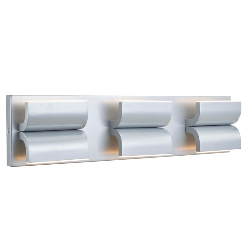 Abra Lighting Willow 6 Light Curved Aluminum Wall Light, Silica