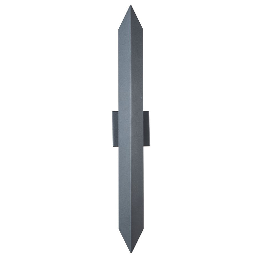 Abra Lighting Pauldron 1 Light 30" Reflective Wall Light, BK