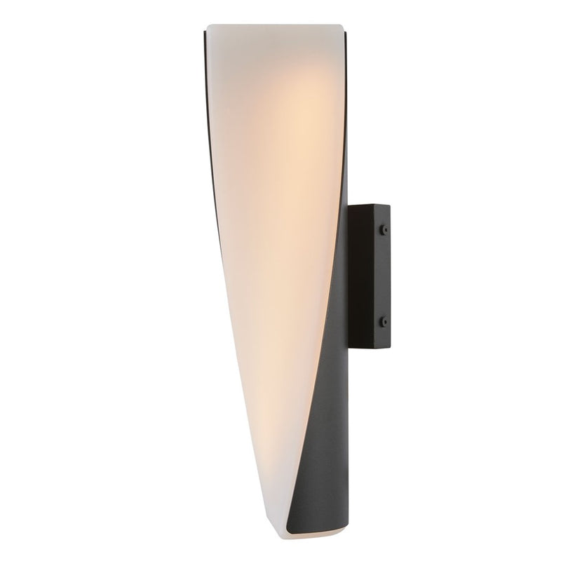 Abra Lighting Vortex 2 Light 15" Twirled Acrylic Wall Light, BK