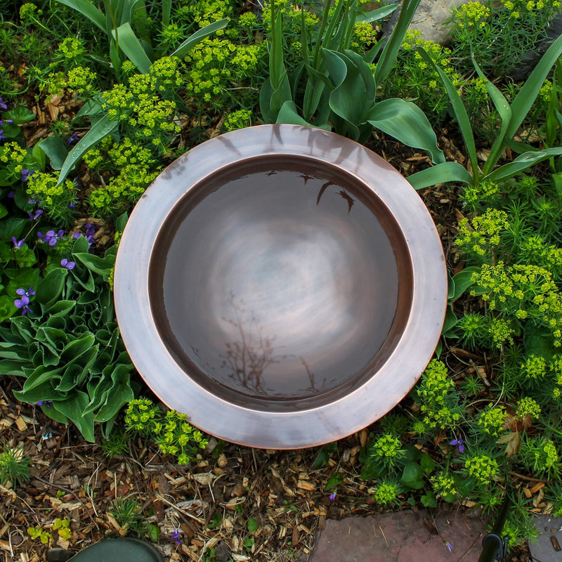 Achla Classic Copper 18in Birdbath Bowl | Antique Copper Finish Brass | Garden & Patio Bird Bath | 18 x 18 x 6 in | Model BB-12