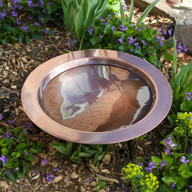 Achla Classic Copper 18in Birdbath Bowl | Antique Copper Finish Brass | Garden & Patio Bird Bath | 18 x 18 x 6 in | Model BB-12