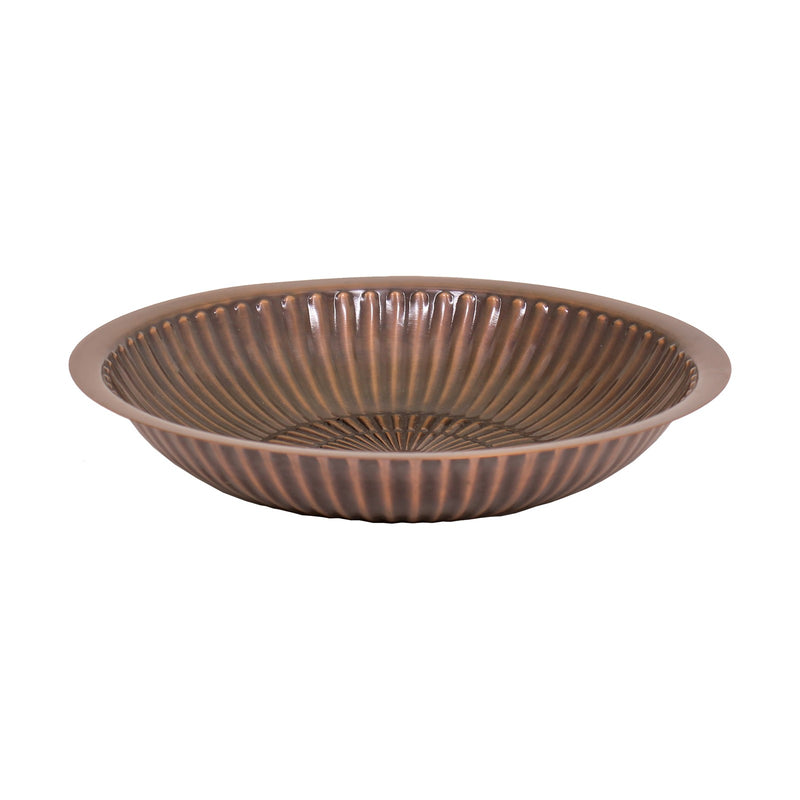 Achla Aster 14in Birdbath Bowl | Copper Plated Hammered Brass | Garden & Patio Bird Bath | 14 x 14 x 2.5 in | Model BB-21