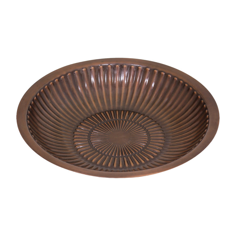 Achla Aster 14in Birdbath Bowl | Copper Plated Hammered Brass | Garden & Patio Bird Bath | 14 x 14 x 2.5 in | Model BB-21