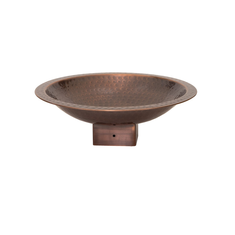 Achla Hammered Copper 14in Birdbath Bowl | Rustic Brass with Copper Plated Finish | Garden & Patio Post-Mounted Bird Bath | Model BBHC-14P
