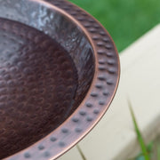 Achla Hammered Copper 14in Birdbath for 4x4 Post | Copper Plated Brass | Garden & Patio Bird Bath | 14 x 14 x 6.5 in | Model BBHC-14P