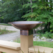 Achla Hammered Copper 14in Birdbath for 4x4 Post | Copper Plated Brass | Garden & Patio Bird Bath | 14 x 14 x 6.5 in | Model BBHC-14P