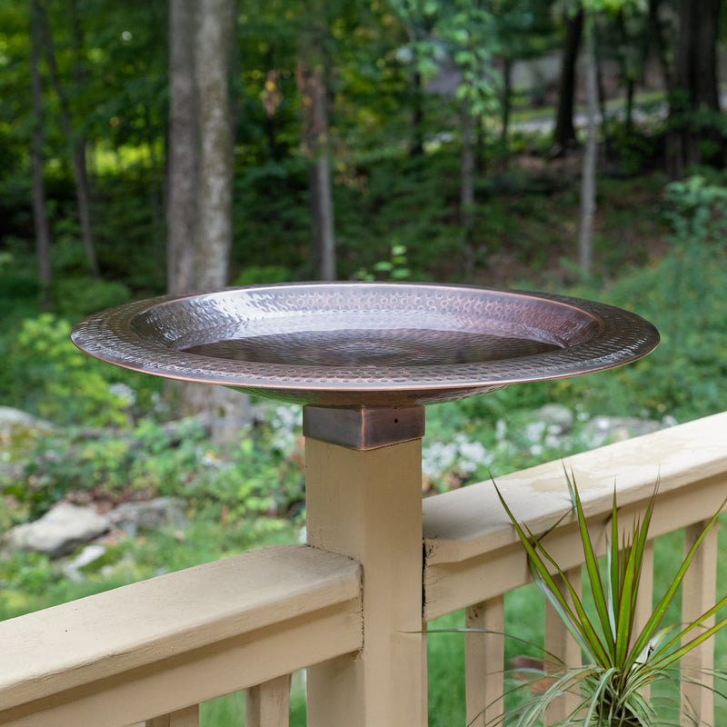 Achla Hammered Copper 23in Birdbath Bowl | Rustic Copper Plated Brass | Garden & Patio Bird Bath | 23 x 23 x 7.25 in | Model BBHC-23P