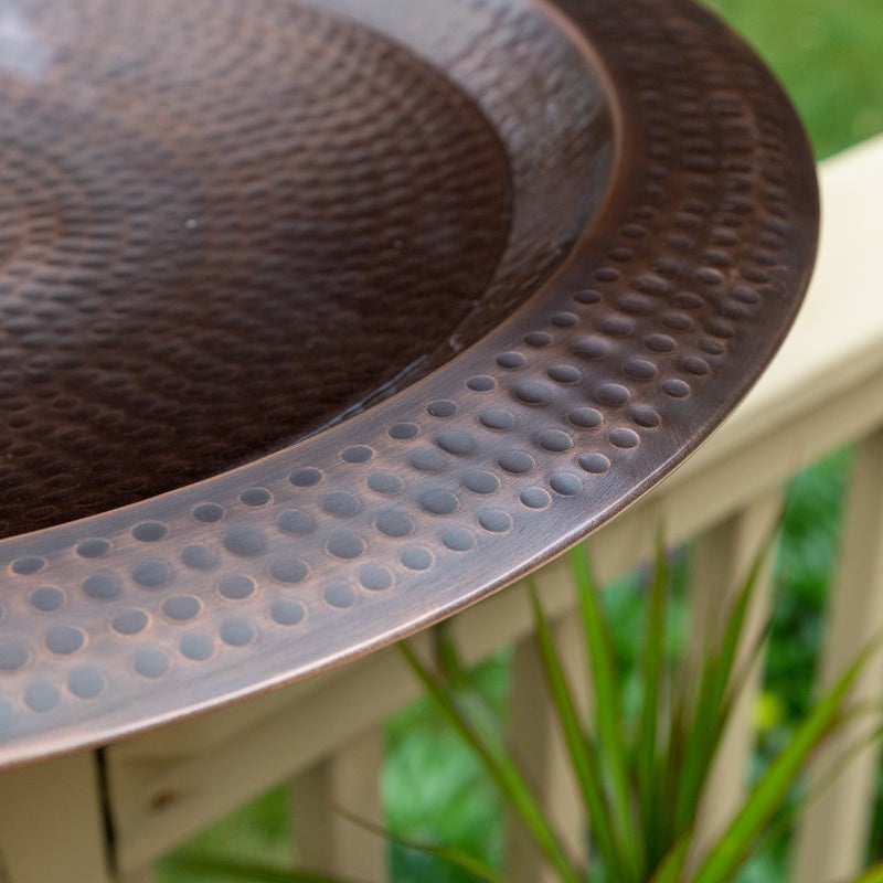 Achla Hammered Copper 23in Birdbath Bowl | Rustic Copper Plated Brass | Garden & Patio Bird Bath | 23 x 23 x 7.25 in | Model BBHC-23P