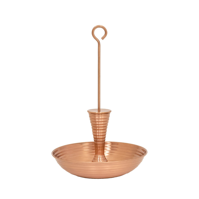 Achla Droplet 9in Birdbath & Feeder | Satin Copper Brass | Patio & Garden Accent | 9 x 9 x 14 in | Model BFB-01
