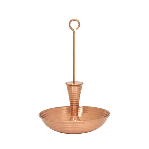 Achla Droplet 9in Birdbath & Feeder | Satin Copper Brass | Patio & Garden Accent | 9 x 9 x 14 in | Model BFB-01