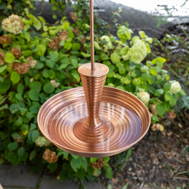 Achla Droplet 9in Birdbath & Feeder | Satin Copper Brass | Patio & Garden Accent | 9 x 9 x 14 in | Model BFB-01