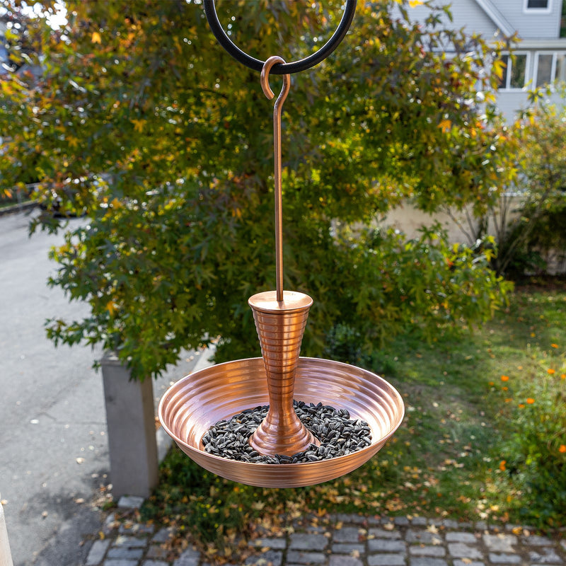 Achla Droplet 9in Birdbath & Feeder | Satin Copper Brass | Patio & Garden Accent | 9 x 9 x 14 in | Model BFB-01