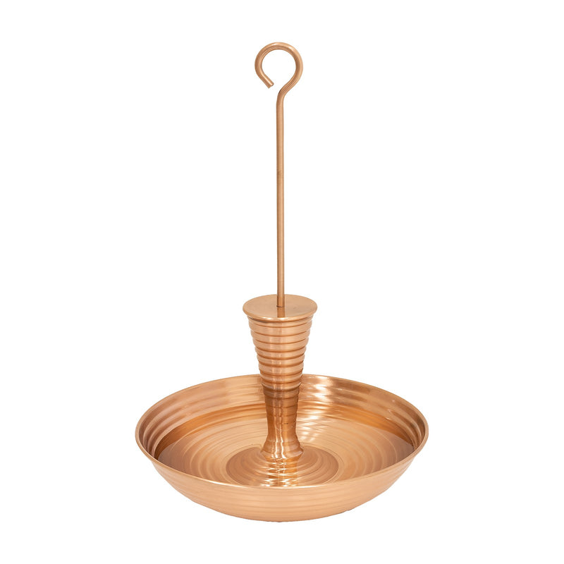 Achla Droplet 9in Birdbath & Feeder | Satin Copper Brass | Patio & Garden Accent | 9 x 9 x 14 in | Model BFB-01
