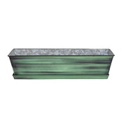 Achla Classic Green Flower Box Tray Kit | Galvanized Steel Green Patina | Deck & Balcony Container Garden | 22 x 6 x 5 in | Model C-08-T