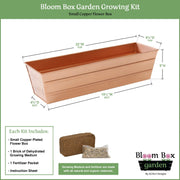 Achla Bloom Box 22in Small Garden Growing Kit | Copper Plated Galvanized Steel | Deck & Balcony Container Garden | 6 x 22 x 5 in | Model C-08C-GK