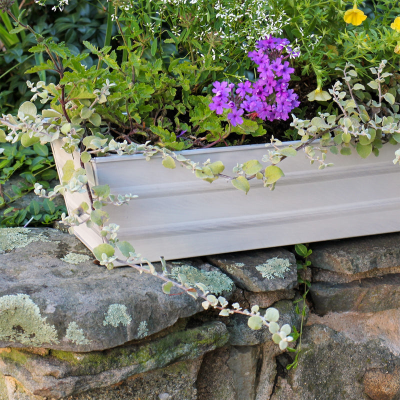 Achla Bloom Box Garden Growing Kit Small Cape Cod White | Galvanized Steel White Patina | Deck & Balcony Container Garden | Model C-08W-GK