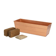 Achla Bloom Box Garden Growing Kit, Medium Copper | Galvanized Steel Planter Box | Deck, Porch & Balcony Container Garden | 24 x 9.5 | Model C-20C-GK2