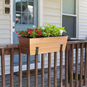 Achla Bloom Box Garden Growing Kit, Medium Copper with Clamp-On Brackets | Galvanized Steel Planter for Flat Railings | Deck & | Model C-20C-RM-GK2