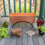 Achla Bloom Box Garden Growing Kit, Medium Copper with Odette Stand | Galvanized Steel Planter on Wrought Iron Stand | Deck, Patio & | Model C-20C-S-GK2