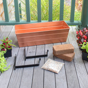 Achla Bloom Box Garden Growing Kit Medium Copper | Galvanized Steel with Copper Plated Finish | Deck, Porch & Balcony Planter | 24 | Model C-20C-WM-GK2