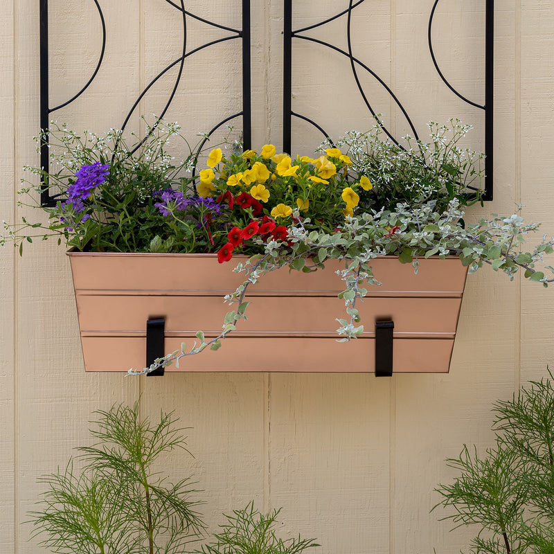 Achla Bloom Box Garden Growing Kit Medium Copper Planter | Galvanized Steel with Copper Plated Finish | Deck, Porch & Balcony | Model C-20C-WM-GK2