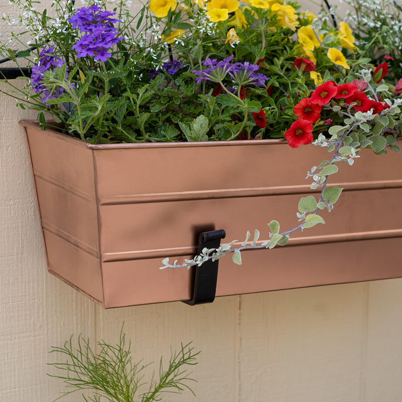 Achla Bloom Box Garden Growing Kit Medium Copper Planter | Galvanized Steel with Copper Plated Finish | Deck, Porch & Balcony | Model C-20C-WM-GK2