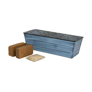 Achla Bloom Box Garden Growing Kit Medium Nantucket Blue | Galvanized Steel with Blue Patina Finish | Deck, Porch & Balcony Planter | Model C-20NB-GK2
