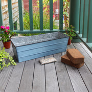 Achla Bloom Box Garden Growing Kit Medium Nantucket Blue | Galvanized Steel with Blue Patina Finish | Deck, Porch & Balcony Planter | Model C-20NB-GK2