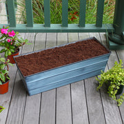 Achla Bloom Box Garden Growing Kit Medium Blue with Wall Brackets | Galvanized Steel and Wrought Iron | Wall-Mounted Deck & Porch | Model C-20NB-WM-GK2