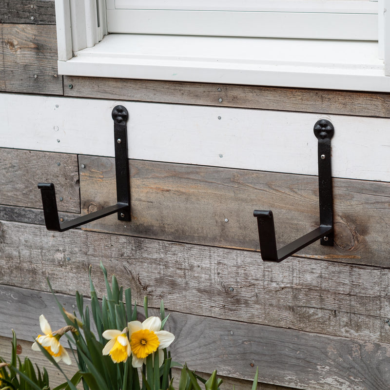 Achla Bloom Box Garden Growing Kit Medium Blue | Galvanized Steel and Wrought Iron Wall-Mounted Planter | Deck, Porch & Balcony | Model C-20NB-WM-GK2