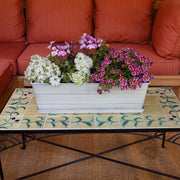 Achla Medium White Flower Box with Tray | Galvanized Steel | Deck & Balcony Planter | 24 x 10 x 8 in | Model C-20W-T