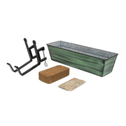 Achla Bloom Box Garden Growing Kit Small Green Patina | Galvanized Steel and Wrought Iron | Deck, Porch & Balcony Container Garden | 22 | Model C08-RM-GK