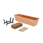 Achla Bloom Box 22in Small Garden Growing Kit with 2x6 Railing Brackets | Copper Plated Steel & Black Wrought Iron | Deck & Porch | Model C08C-K6-GK