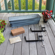 Achla Bloom Box Garden Growing Kit Small Nantucket Blue | Galvanized Steel and Wrought Iron | Deck, Porch & Balcony Container Garden | Model C08NB-RM-GK