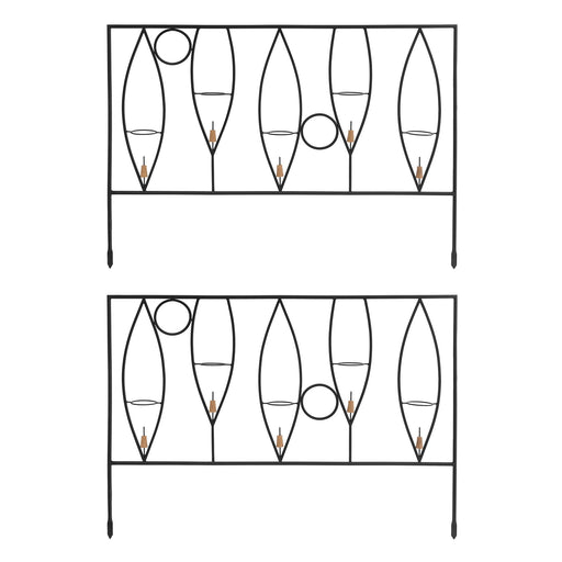Achla Vinifera Fence Sections Pack of 2 | Wrought Iron Black Powdercoat | Outdoor Garden Border & Bottle Display | 46 x 33 in | Model DFS-48-2