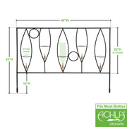 Achla Vinifera Fence Sections Pack of 2 | Wrought Iron Black Powdercoat | Outdoor Garden Border & Bottle Display | 46 x 33 in | Model DFS-48-2