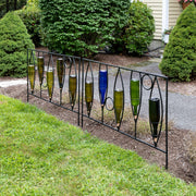 Achla Vinifera Fence Sections Pack of 2 | Wrought Iron Black Powdercoat | Outdoor Garden Border & Bottle Display | 46 x 33 in | Model DFS-48-2