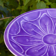 Achla Lilac Lolly Birdbath with Stake | Solid Brass Enameled Bowl and Wrought Iron Stake | Garden Birdbath for Yard & Lawn | 12 x 12 | Model EBB-02LP-S